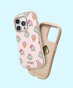 Beaded phone charm is attached to the intended slot in the bottom right corner of the back of the Pusheen phone case. 