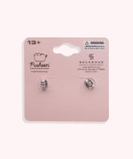 Back view of the Coffee Stud Earrings on their backer card. The back shows the cggcw branding and SalesOne manufacturer branding. 