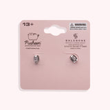 Back view of the Coffee Stud Earrings on their backer card. The back shows the cggcw branding and SalesOne manufacturer branding. 