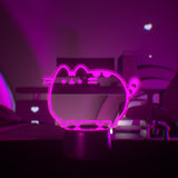 Pink Otaku Lamp of Pusheen the Cat standing on a desktop.