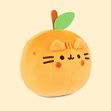 Right quarter view of the Orange Pusheen Plush. In this angle, the brown embroidered spots doting around the top of the small plush can be seen. 