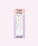 Front view of the packaging for the Pusheen Nail Stickers. The pink and purple package include 2 sheets of nail stickers.
