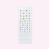 Sticker sheets in the Pusheen Nail Stickers kit. The set includes several variations of a grey Pusheen the Cat as well as paws, hearts, stars, sweets, and savory snacks. 