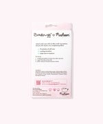 Back view of the under eye patch packaging. Printed on the back is directions for how to use the product and patch ingredients.
