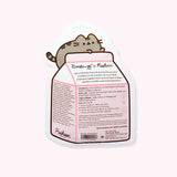 Back view of the sheet mask packet. Printed on the back is instructions for how to use the product as well as the product ingredients.
