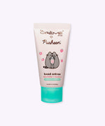 Back view of the hand cream packaging box. On the back of the box, the hand cream ingredients are listed.