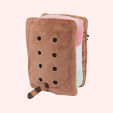 Back view of the Neapolitan Ice Cream Sandwich Pusheen Squisheen Plush shows off Pusheen’s light brown and dark brown iteration. 
