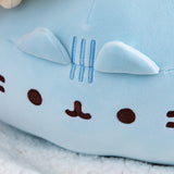 Close up of the embroidered face of the Blue Round Squisheen.