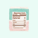 Back view of the Pusheen Meowshmallows bag with Mewtrition Facts to look like Nutrition Facts on food items.  